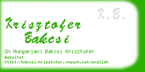 krisztofer bakcsi business card